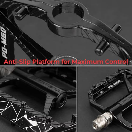 Yellowfin Ultralight Aluminium Alloy Mountain Bike Pedals with 3 Sealed Bearings, Anti-Slip Platform, Lightweight 157g MTB Bicycle Pedal Set, Durable Flat Pedals for MTB, Road, Hybrid & City Bikes-M60 - Image 5