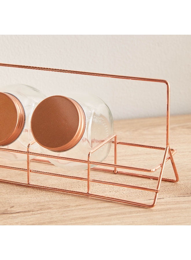 Home Box طقم رف توابل زجاجي أساسي مكون من 5 قطع 18 × 10 × 8 سم - Image 4