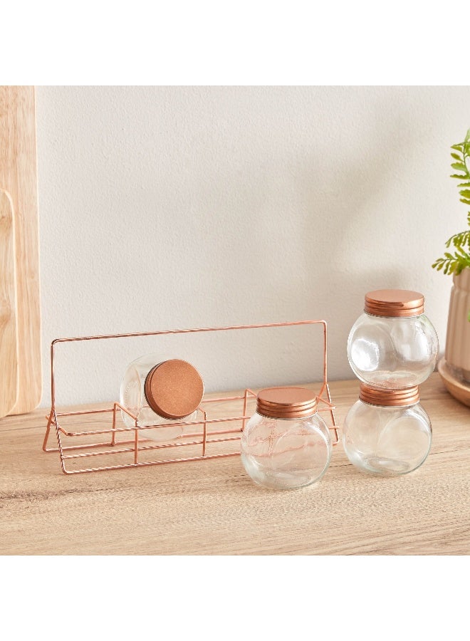 Home Box طقم رف توابل زجاجي أساسي مكون من 5 قطع 18 × 10 × 8 سم - Image 2