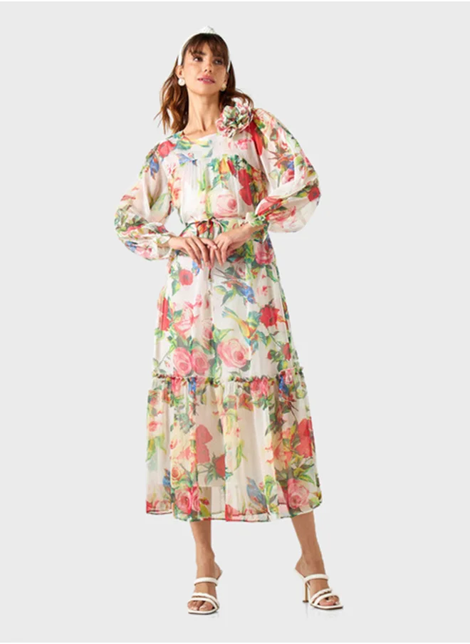 2Xtremz All Over Printed Tiered Dress