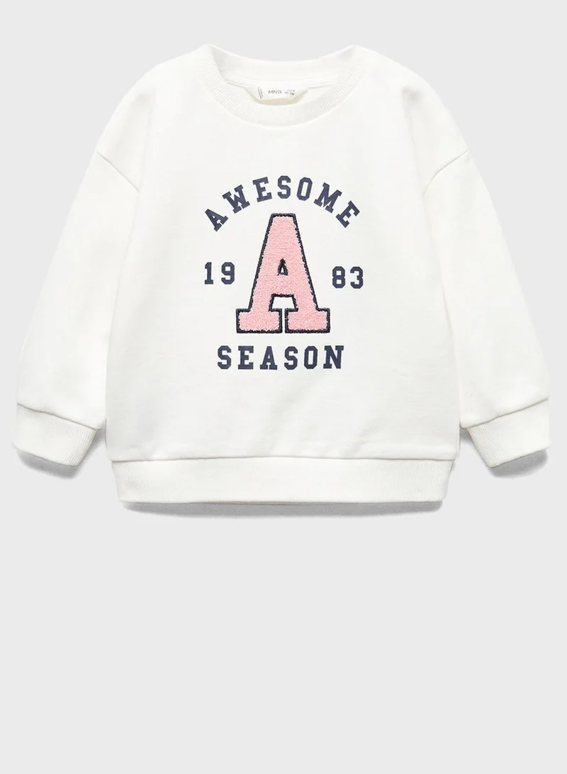 Mango Kids Awesome Crew Neck Sweatshirt