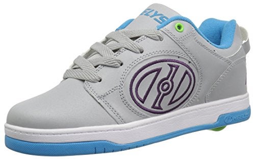 HEELYS Kids Voyager Shoes, Grey Reflective/Cyan/Grape, 2 Medium US Big Kid - Image 3