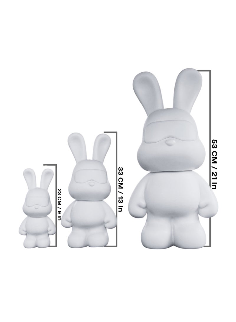 DRIP ACRYLIC POURING PIANT MONEY SAVING COOL BUNNY (13 inch - 33 cm) FLOW DIY SET RABBIT Colors: White, Gold, Black, Rose-Red, Blue-Green. - Image 3