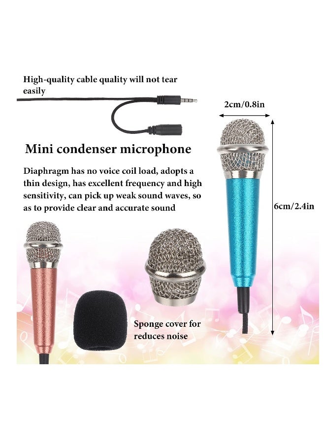 Mini Microphone Karaoke Tiny Singing Mic Equipment for Voice Recording Interviews Speeches 3.5mm Audio Connector Suitable for Laptop Cellphone Phone 5PCS - Image 2