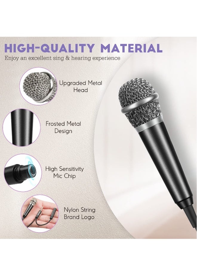 Mini Microphone Karaoke Tiny Singing Mic Equipment for Voice Recording Interviews Speeches 3.5mm Audio Connector Suitable for Laptop Cellphone Phone 5PCS - Image 4