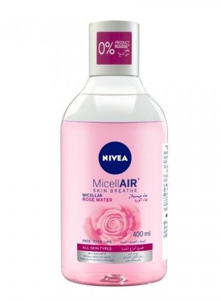 Nivea Organic micellar water for removing makeup with rose extract, size 400 ml