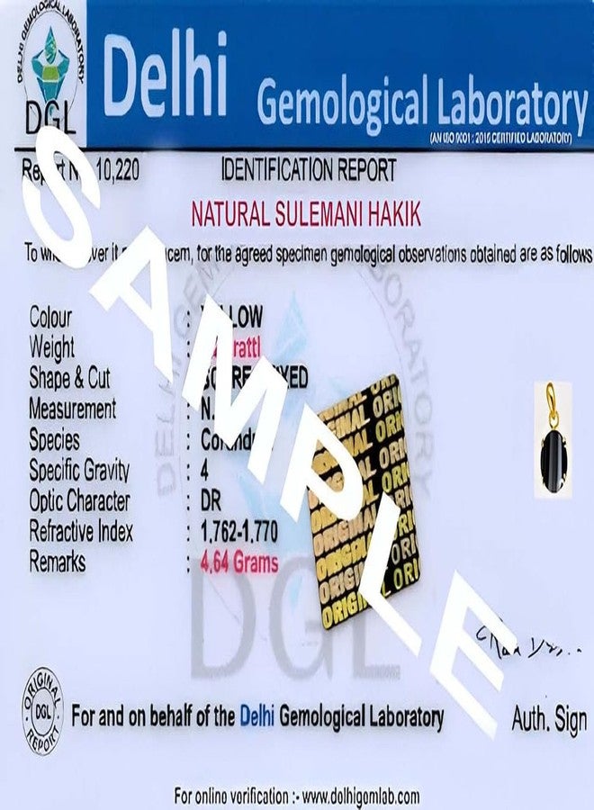 Ptm Natural Sulemani Hakik 8.25 Ratti or 7.5 Carat Astrological Certified Gemstone Panchdhatu/5 Metals 22k Gold Plated Pendant for Men & Women -fba1825 - Image 4