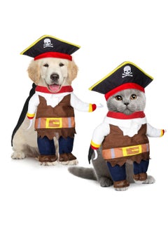 Pet Dog Costume Cat Pirate Costumes Cat Clothes Suit Cat Outfit Funny Dog Fancy Dress Costumes Cat Clothing Dressing up Party Apparel for Pet Supplies Cosplay Prop Birthday Medium