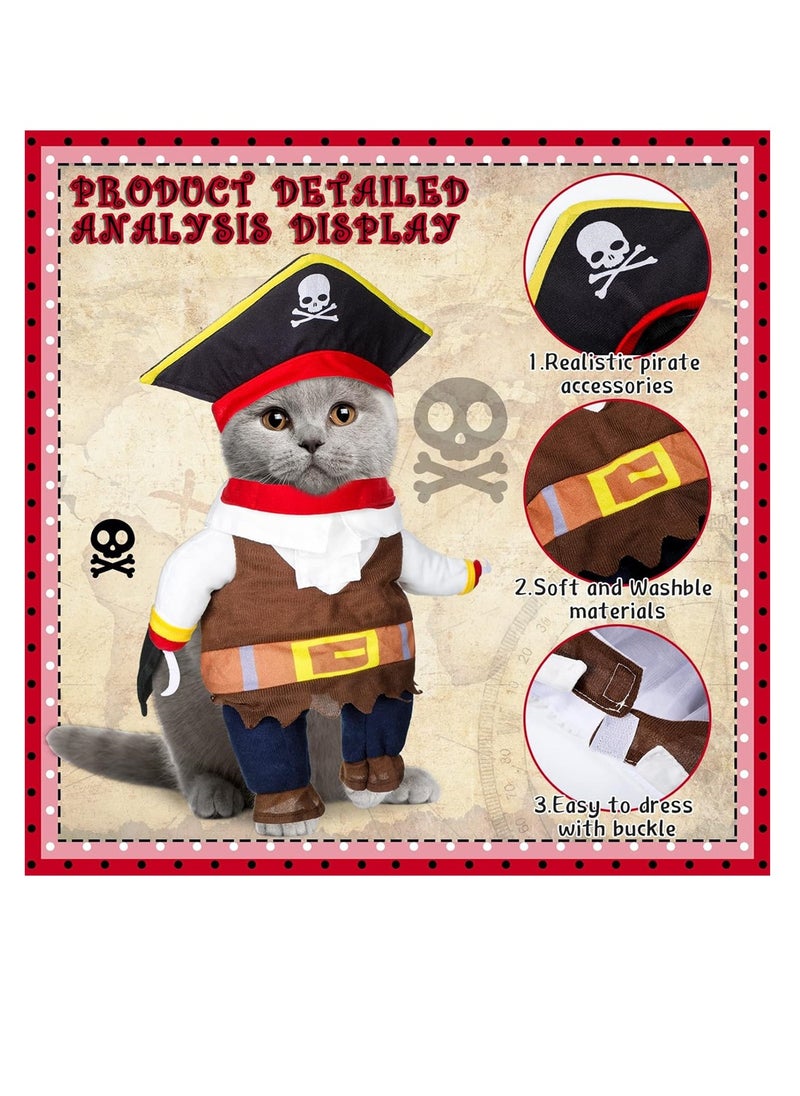 SYOSI - Pet Dog Costume Cat Pirate Costumes Cat Clothes Suit Cat Outfit Funny Dog Fancy Dress Costumes Cat Clothing Dressing up Party Apparel for Pet Supplies Cosplay Prop Birthday Medium - Image 1