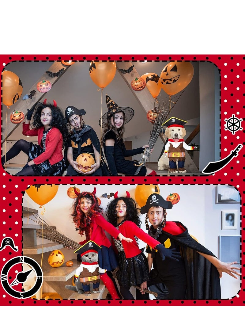 SYOSI - Pet Dog Costume Cat Pirate Costumes Cat Clothes Suit Cat Outfit Funny Dog Fancy Dress Costumes Cat Clothing Dressing up Party Apparel for Pet Supplies Cosplay Prop Birthday Medium - Image 1