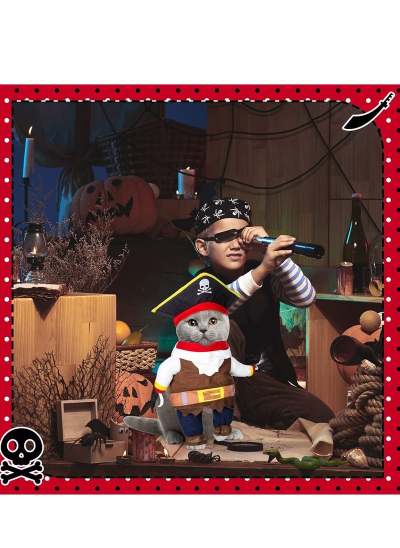 SYOSI - Pet Dog Costume Cat Pirate Costumes Cat Clothes Suit Cat Outfit Funny Dog Fancy Dress Costumes Cat Clothing Dressing up Party Apparel for Pet Supplies Cosplay Prop Birthday Medium - Image 1