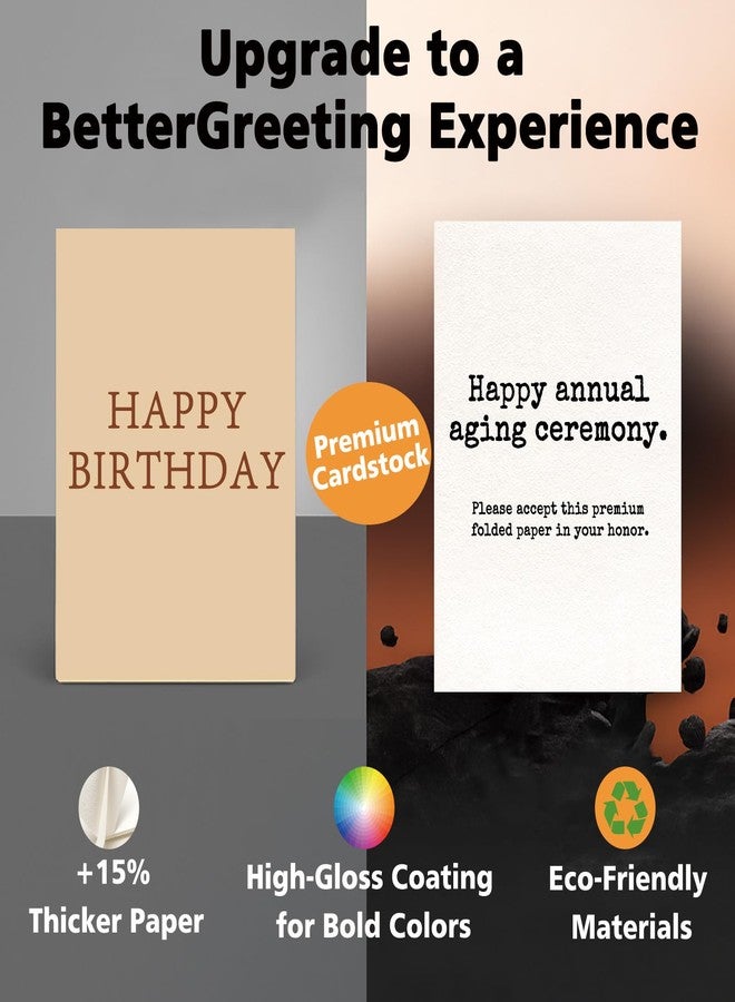 ICOOLYI Funny Sarcastic Birthday Card for Men and Women｜Minimalist Dry Humor Greeting Card for Friends, Coworkers, or Loved Ones - Image 4