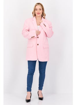 ESPRIT Women Oversized Fit Plain Semi Formal Blazer, Pink  - Image 2