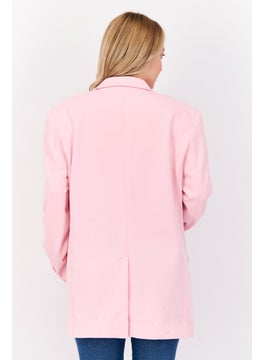 ESPRIT Women Oversized Fit Plain Semi Formal Blazer, Pink  - Image 3