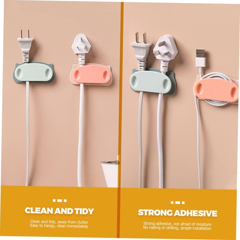 SIYANSHU 4 Pack Plug Wire Organizer Cable Holder Clips Cord Manager Clips with Self Adhesive Pad Cable Management for Home and Office Cable Wire Random Pack Of 4 - Image 3