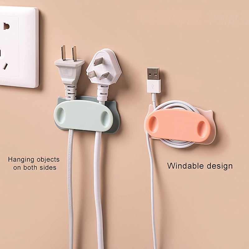 SIYANSHU 4 Pack Plug Wire Organizer Cable Holder Clips Cord Manager Clips with Self Adhesive Pad Cable Management for Home and Office Cable Wire Random Pack Of 4 - Image 4