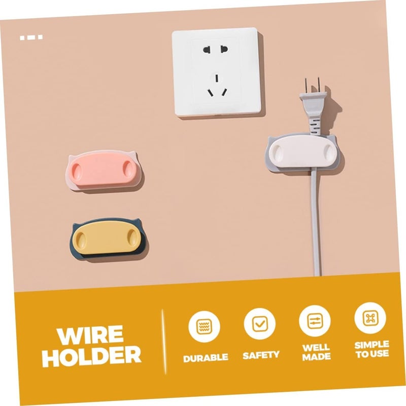 SIYANSHU 4 Pack Plug Wire Organizer Cable Holder Clips Cord Manager Clips with Self Adhesive Pad Cable Management for Home and Office Cable Wire Random Pack Of 4 - Image 5