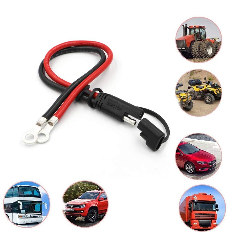 iMESTOU 10AWG SAE to O Ring Terminal Harness 2 Pin Quick Disconnect Plug 1 Feet - Image 5
