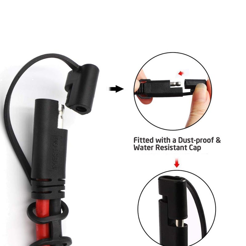 iMESTOU 10AWG SAE to O Ring Terminal Harness 2 Pin Quick Disconnect Plug 1 Feet - Image 4