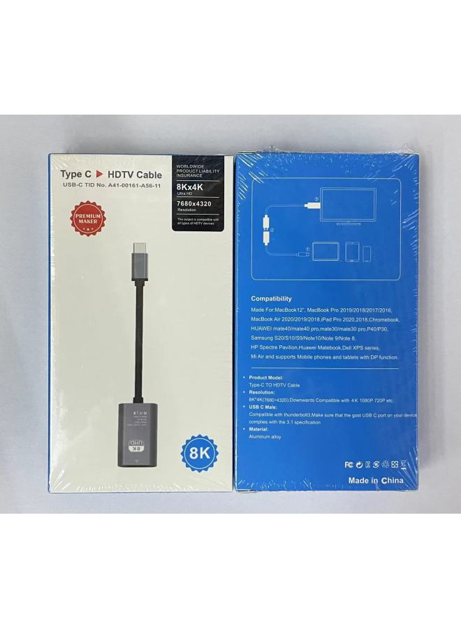 Mobile Phone Computer With Screen Hdmi Line 4k30hz Hd Screen Adapter Typec To Hdmi Video Adapter - Image 1