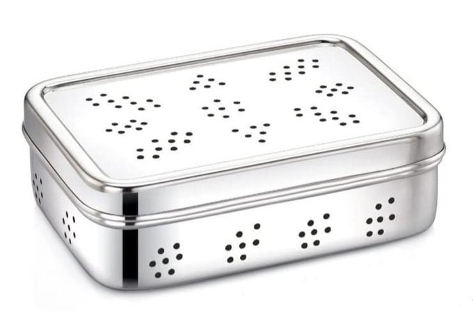 STAINLESS STEEL RECTANGLE SHAPE BOX FOR KOTHMIRDHANIYACORIANDER MULTIPURPOSE DABBA STORAGE BOXKITCHEN CONTAINER SET OF 1 500ML 14X10X4CM