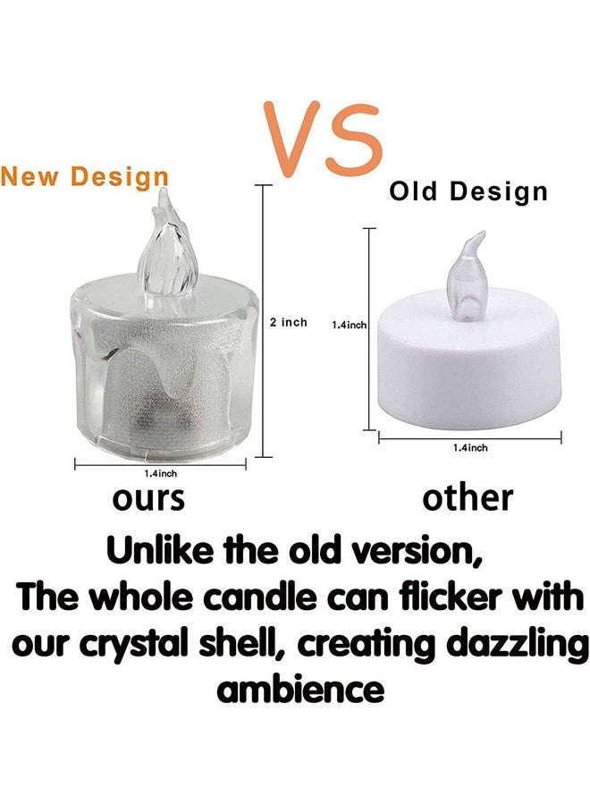 True Decor 48PC Acrylic Flameless & Smokeless Melted Design Crystal LED Candles for Home Decoration||LED Tealight Candles for Christmas & Diwali Pack of 48 (Yellow) - Image 2