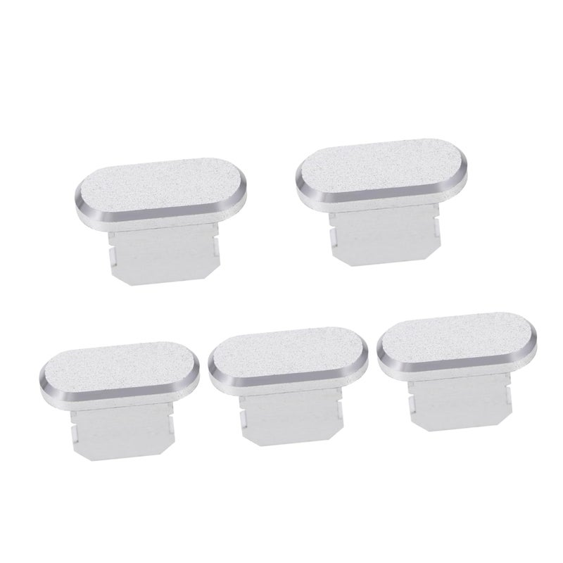 5pcs Silver Charging Port Dust Plugs Protects Against Dirt and Debris Easy to Use Accessories - Image 2