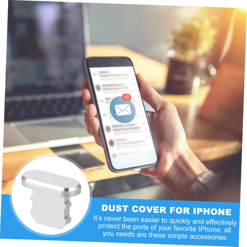 5pcs Silver Charging Port Dust Plugs Protects Against Dirt and Debris Easy to Use Accessories - Image 4