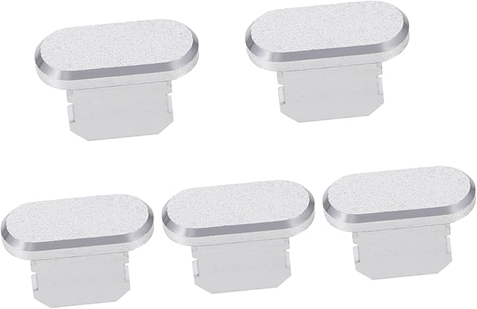 5pcs Silver Charging Port Dust Plugs Protects Against Dirt and Debris Easy to Use Accessories - Image 1