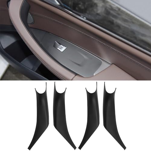 CHUANGHUI 4PCS Car Door Pull Cover Fit for BMW X3 G01 2018-2023, X4 G02 2019-2024 Interior Door Handle Protective Decorate Covers 20i 30i 30e (Black) - Image 1