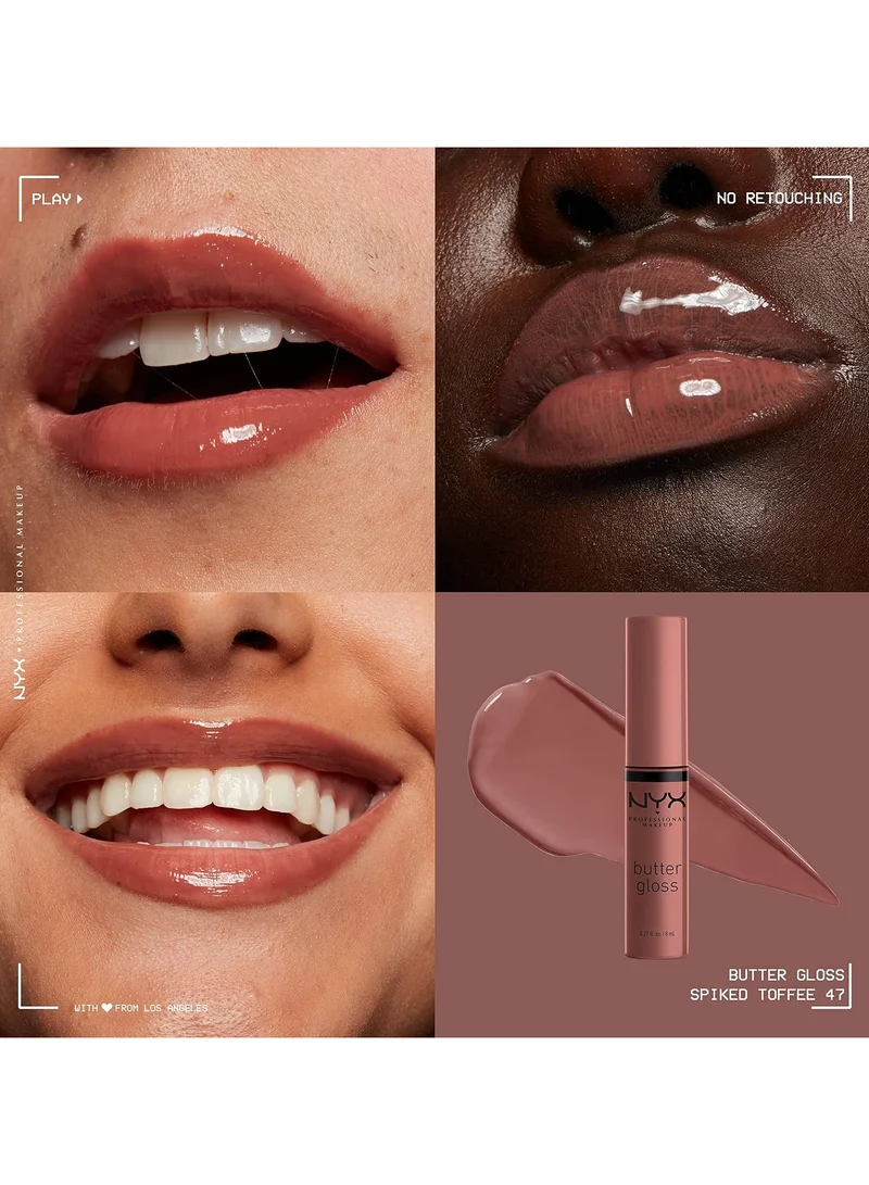 Nyx Professional Makeup  Butter Gloss Brown Sugar, Non-Sticky Lip Gloss - Spiked Toffee for Women | Best Price UAE