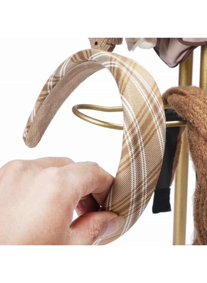 Anmi 3-Tier Headband Holder Organizer, Metal Hair Hoop & Hair Rope Display Stand | Storage for Bracelets, Bangles, Hairbands | Girls Women Bedroom Decor, Gold - Image 3