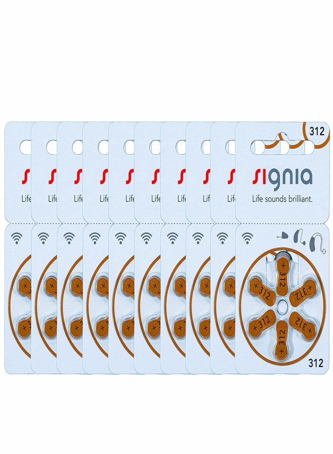 بطاريات أجهزة السمع من نوع Signia مقاس 312 (عبوة من 60 بطارية)