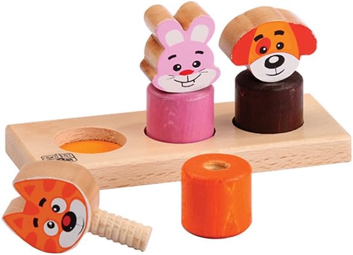 Edu-Fun A Screw Heads Wooden Animals Toy