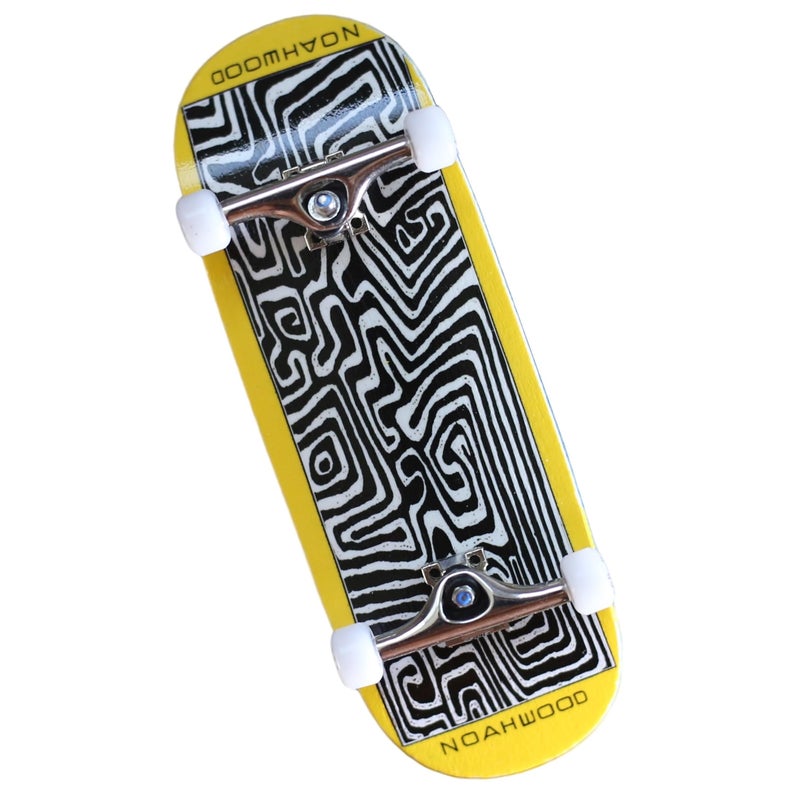 NOAHWOOD 2025 15s PRO Fingerboard Complete 5Layer Colour Maple Wooden Pro Concave 35 x 98mm Handmade Deck 34mm Prince 3G Silver Truck Crown White Wheels iii Labyrinth - Image 4