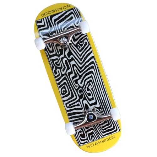 NOAHWOOD 2025 15s PRO Fingerboard Complete 5Layer Colour Maple Wooden Pro Concave 35 x 98mm Handmade Deck 34mm Prince 3G Silver Truck Crown White Wheels iii Labyrinth - Image 1