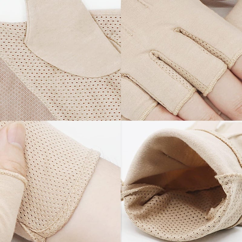 Bienvenu Men's Summer UV Protection Half Finger Outdoor Gloves - Khaki - Image 5