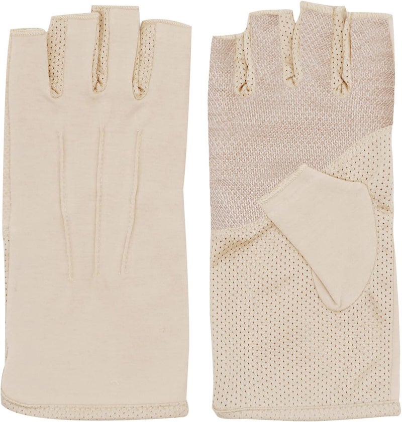 Bienvenu Men's Summer UV Protection Half Finger Outdoor Gloves - Khaki - Image 4