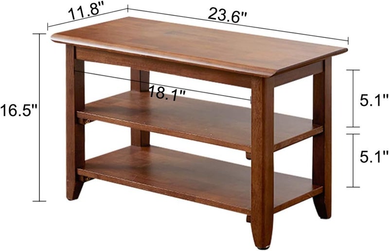 Streem Solid Wood 2 Tier Shoe Rack, Shoe Storage Organizer for Front Door Entrance, Entryway, End of Bed Bench for Entry, Bedroom, Closet, Living Room, Hallway (60 CM) - Image 2