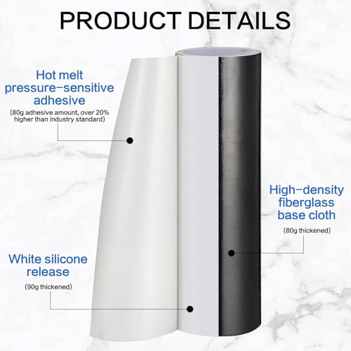 Hicarer 12 x 118 Inches Thermal Heat Shield Barrier Adhesive, Aluminized Fiberglass Heat Shield Resistant Material Tape for Auto Use, House, Barbecue, Christmas - Image 3
