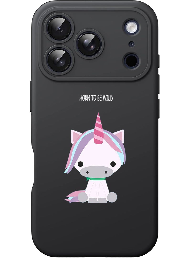 Theodor Protective Slim Fit Case Liquid Silicone Cover with Full Body Protection Anti-Scratch Shockproof Case For Apple iPhone 17 Pro Max (Black) born-to-be-wild - Image 1