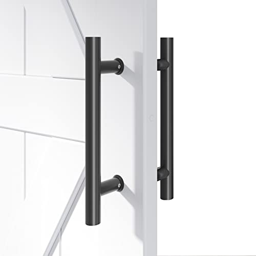 EaseLife 12 Push Pull Door HandleDouble Sided H Shape Sliding Door HandleMatte BlackStainless SteelFit for Glass Door Wooden Door