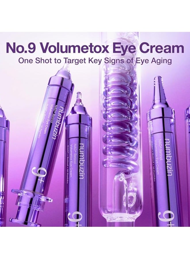 numbuzin No.9 Eye Cream | NAD+ Retinol Volumetox Eye Cream | Firming, Wrinkles, Fine Lines, Dark Circles, Puffy | Retinol, Peptides, Niacinamide | Undereye Treatment Serum | 10 ML - Image 5