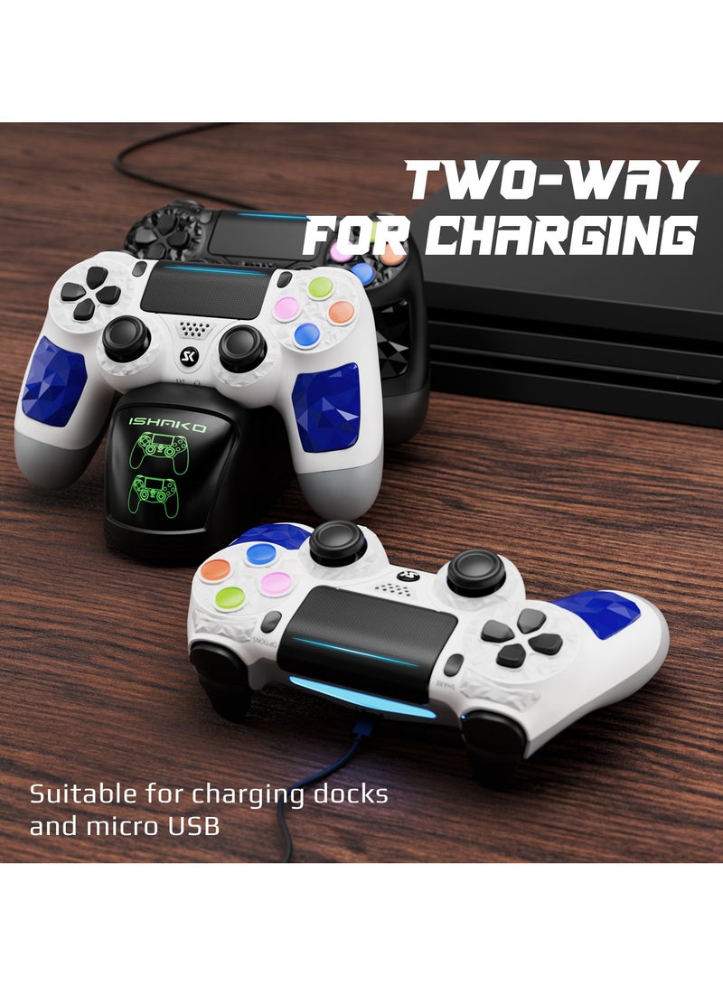 Controller for PS4, Wireless Controller Compatible with PlayStation4/3/PS3/PS4/Android/PC/iOS, PS4 Joystick with Touch Panel, Six Axis Gyroscope,White - Image 3