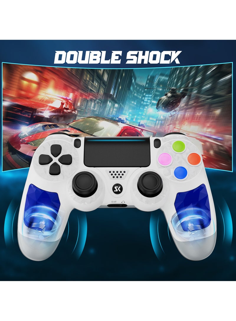 Controller for PS4, Wireless Controller Compatible with PlayStation4/3/PS3/PS4/Android/PC/iOS, PS4 Joystick with Touch Panel, Six Axis Gyroscope,White - Image 4