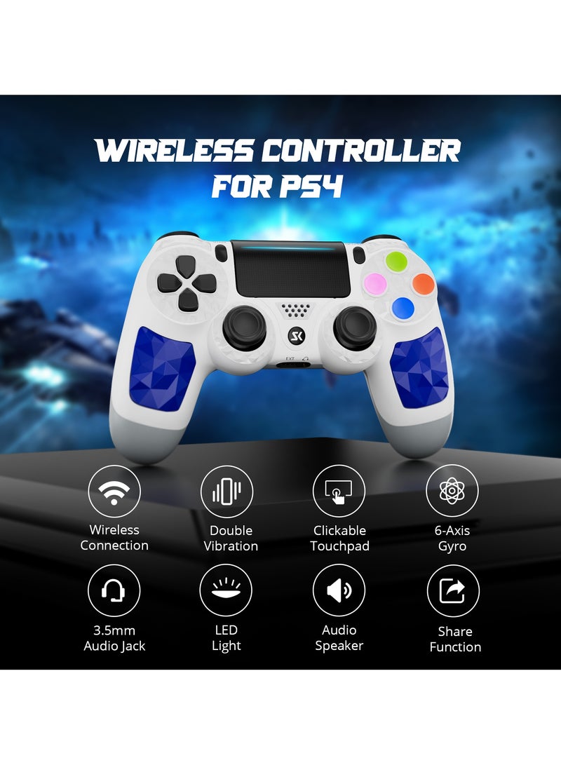 Controller for PS4, Wireless Controller Compatible with PlayStation4/3/PS3/PS4/Android/PC/iOS, PS4 Joystick with Touch Panel, Six Axis Gyroscope,White - Image 5
