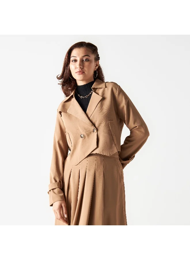 2Xtremz 2Xtremz Double Breasted Jacket with Notch Lapel and Asymmetric Hem