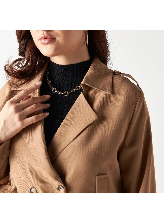 2Xtremz 2Xtremz Double Breasted Jacket with Notch Lapel and Asymmetric Hem