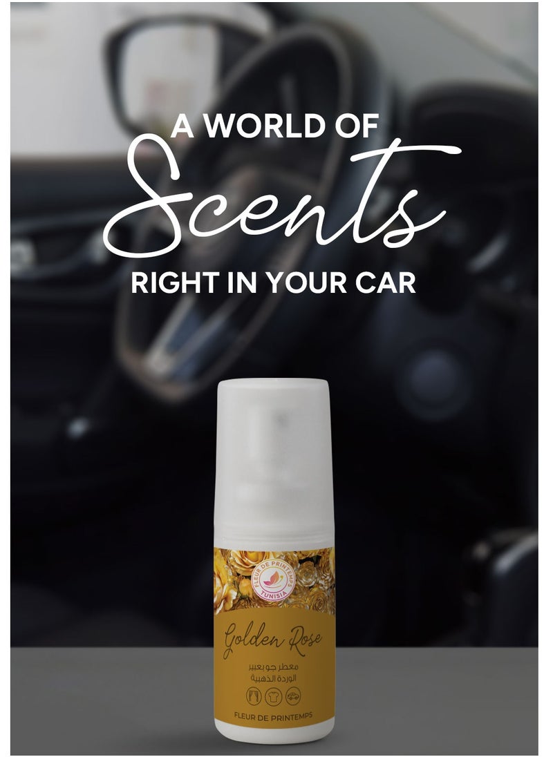 زهرة الربيع | معطر جو برائحة الورد الذهبي | 30 مل | عطر فاخر ورومانسي | خالٍ من الغاز ومضاد للتدخين | مثالي للمنزل والسيارة والمكتب  - Image 2
