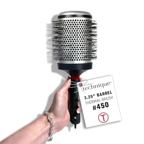 Cricket Technique Thermal Hair Brush 450 325 Curling and Styling  HeatRetaining Barrel with AntiStatic Tourmaline Bristles Round Thermal Brush Ideal for All Hair Types